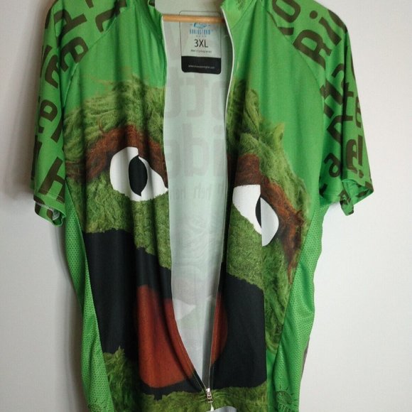 Oscar The Grouch Cycling Jersey Mens 3XL Brainstorm Gear Sesame Street Pockets - Picture 7 of 9